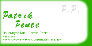 patrik pente business card